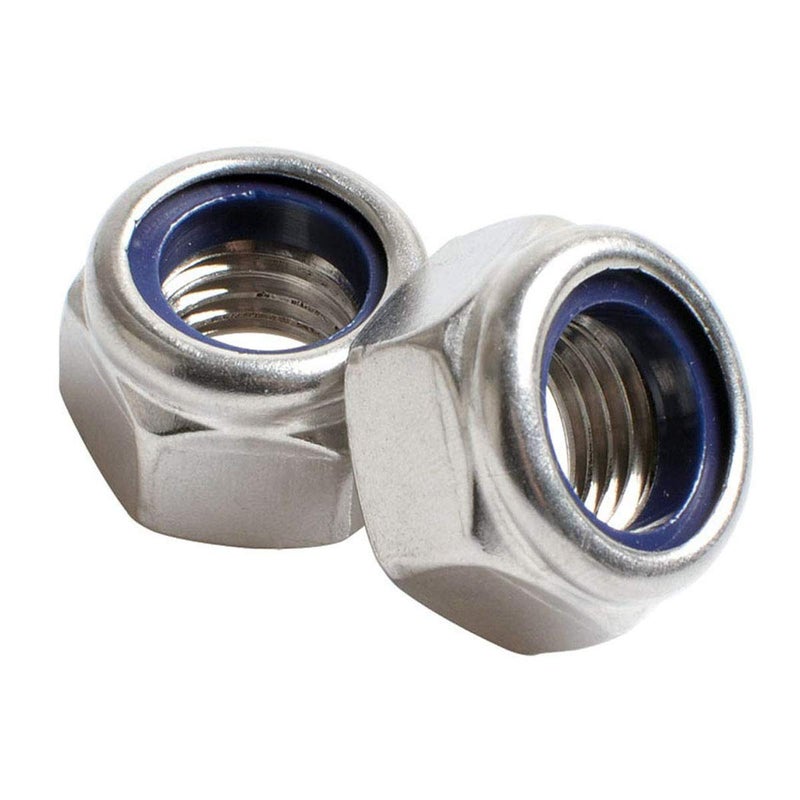 ZLYY M8 x 1.25mm Nylon Insert Hex Lock Nuts, Stainless Steel Lock Nut Assortment Kit for Hardware Accessories Stainless Steel Finish Hex 100PCS - Image 4